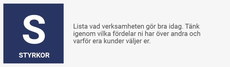 SWOT analys styrkor