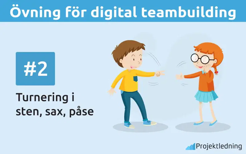 Övning för digital teambuilding Turnering i sten, sax, påse