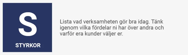 SWOT analys styrkor