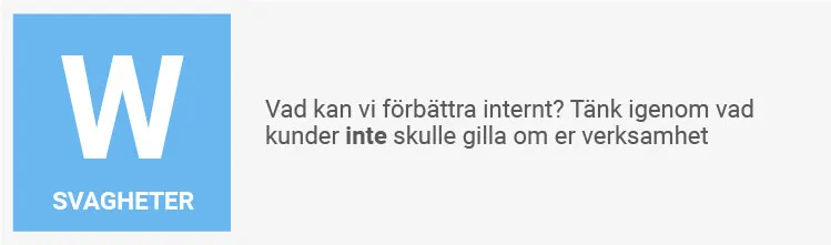 SWOT analys svagheter