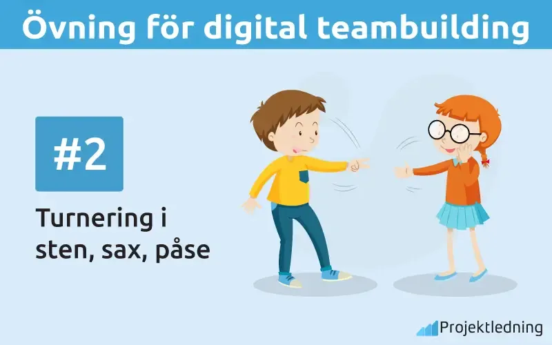 Övning för digital teambuilding Turnering i sten, sax, påse